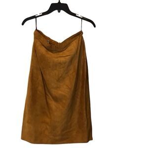 Vintage Leather Craft Mustard suede leather women’s skirt Sz10